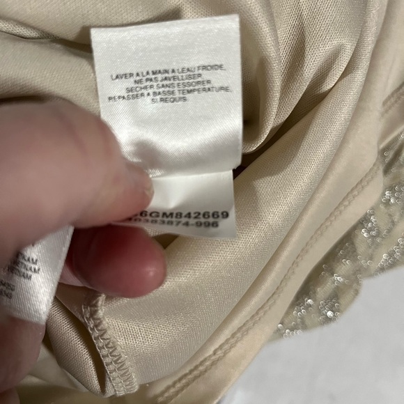 Nine & Co Ladies Dress Beige Silver Grey Dolman Cold Shoulder Cowl Neck 10 - Picture 4 of 15